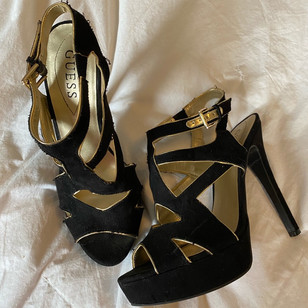 Guess strappy heels!